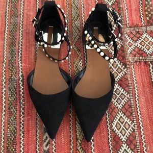 Zara Pearl and suede pointy flats brand new!!!